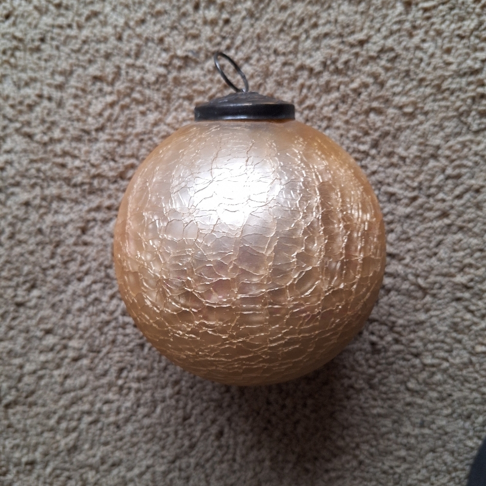 Gold Crackle Glass Ornament - Large